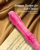 Eastar Soprano Recorder Instrument for Kids Students Beginners, German fingering C Key with Cleaning Kit, Storage Bag, Fingering Chart, ERS-1GP, Pink, School-Approved by TinyTreasures Baby Boutique