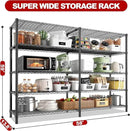 REIBII 5 Tier Wire Shelving Storage Shelves Loads 1430LBS, 58" W Metal Shelving Unit for Storage Adjustable Heavy Duty Garage Shelving Pantry Shelves Kitchen Shelving, Black, 2 Pack by CozyNest Decor