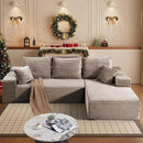 HYJT H&K Modular Sectional Sofa Cloud Couch, 107" Comfy L Shaped Sectional Couches for Living Room, Deep Seat Memory Foam Plush Fluffy Corduroy Boneless Couch Sectionals Right Facing Sofa Chaise Brown by CozyNest Decor