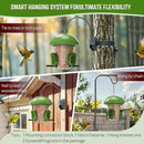 LONA Bird Feeders for Outdoors Hanging – 3 Separate Compartments, 3 Feeding Ports, Weatherproof Dome & 3 Ways to Hang, Large Capacity for Cardinals/Finches (Green by CozyNest Decor