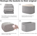 OIAHOMY 4 Pack Storage Baskets for Organizing, Cube Storage Bins for Shelves, Rectangle Storage Baskets With Handles, Woven Baskets for Storage, 12.7''Lx9''Wx7.8''H, Grey by TinyTreasures Baby Boutique