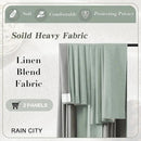 RAIN CITY Light Green Linen Blackout Curtains 45 Inch Long for Living Room,2 Panels Pinch Pleated Drape with Hooks Back Tab Boho Decor, Textured Full Black Out Curtains for Bedroom 50 x 45 by CozyNest Decor