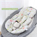 Infant Car Seat Insert, Car Seat Head Support Baby Girls Boys, Soft & Reversible Newborn Carseat Insert Cushion with 2 Strap Covers, for Stroller, Swing, Bouncer (White Wildflowers) by TinyTreasures Baby Boutique