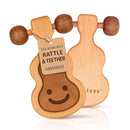 Wooden Teething Toys for Baby 0-6 Months – Organic Natural Non-Toxic Handmade Teether with Beads & Rattle for Soothing Relief – Montessori Sensory Toy for Babies, Infant Boy & Girl by TinyTreasures Baby Boutique