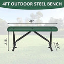 48" L Outdoor Steel Flat Bench, Heavy Duty Metal Park Bench for Outside, Expanded Metal, Commercial Benches Mesh Bench for Shopping Mall, Store, Lawn, Park, Patio, Deck, Garden (Green, 4FT) by GreenHaven Gardens