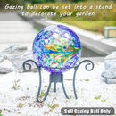 VCUTEKA Gazing Ball, Glass Gazing Globe Decorative Glass Gazing Globe/Ball/Sphere Lawn Ornament for Gardens, 10-Inch, Blue Swirl by CozyNest Decor