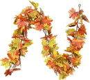 DearHouse 2 Pack Fall Garland Maple Leaf, 5.9Ft/Piece Hanging Vine Garland Artificial Autumn Foliage Garland Thanksgiving Decor for Home Wedding Fireplace Party Christmas (Light Green) by CozyNest Decor