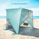 Beach Tent,Beach Sun Shelter with UPF 50+UV Protection with Extendable Floor mat for 3-4 Person, Waterproof Portable Easy Setup Beach Canopy Shade Tent for Outdoor Camping, Picnics by TinyTreasures Baby Boutique