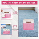Storage Bins Large Fabric Storage Baskets for Shelves 3 Pack, Decorative Linen Closet Baskets with Handles for Organizing, Shelf, Clothes, Home, Office, 15x11x9.5Inches (Pink&White) by TinyTreasures Baby Boutique