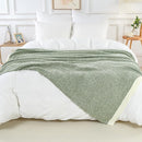 NEXHOME PRO Twin Size Super Soft Throw Blankets for Couch, Cozy Blankets Reversible Warm Knit Blanket for Women, Fuzzy Plush Lightweight Throws for Sofa, Bed, Picnic, Sage Green White, 60 x 80 inches by TinyTreasures Baby Boutique