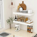 Deep Floating Shelves | 30 Inch Floating Shelves for Wall Set of 2 | 12 Inch Deep White Shelves for Living Room Bathroom Laundry Room Bedroom Kitchen Home Office - White by CozyNest Decor