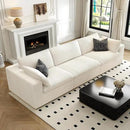118" Cloud Couch Modular Sectional Sofa for Living Room,Modern Sofa with Deep Seat，3 Seater Boneless Couch,Comfy Upholstered Corduroy Couches for Apartment, Studio, Office,Bedroom，White by CozyNest Decor