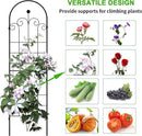 LZRS 4 Pack 71x20in Rustic Iron Arch Decoration Garden Trellis with Black Metal Coating – Perfect for Supporting Climbing Plants Outdoor, Roses, Vines, Flowers, and Vegetables. by GreenHaven Gardens
