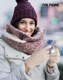 Geyoga 2 Pairs Women's Winter Touch Screen Gloves Soft Warm Fleece Lined Knit Elastic Cuff Winter Texting Gloves by TinyTreasures Baby Boutique