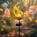 YJFWAL Garden Solar Lights Pathway Stake Lights Moon Fairy Glass Globe with Angel Decor, Gifts for Mom Grandma Friends, Outdoor Decor Light Waterproof for Walkway, Yard, Patio or Garden (Warm White) by CozyNest Decor