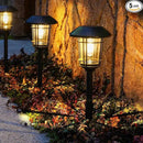 Grand patio Solar Outdoor Lights, 5 Pack, Glass Light Metal Pathway Light, Waterproof Landscape Lighting, Automatic Dusk and Dawn Sensor (Slate Gray) by GreenHaven Gardens