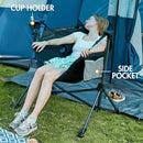 Portal Hammock Camping Chair, Portable Outdoor Swinging Chairs, Rocking Chair for Adults with Adjustable Back and Height for Lawn, Backyard, Patio, Supports 400 lbs, Breathable Mesh High Back, Black by GreenHaven Gardens