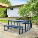 Aoodor 3-Piece Outdoor Patio Dining Set, Aluminum Furniture Set with 1 Rectangular Picnic Table and 2 Benches for Garden, Lawn, Yard by GreenHaven Gardens