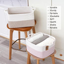 COMFY-HOMI 3-Pack Cotton Rope Woven Basket with Handles for Shelves, Books, Toys, Cloth Storage|Towel Storage|Nursery Baby Basket - 13.5" x 11" x 9.5" for Living Room (White/Brown) by TinyTreasures Baby Boutique
