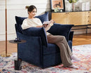 Oversized Accent Chair, Upholstered Modern Sofa Chair with Removable Backrest & Detachable Cover, 24.5" Deep Seat Large Reading Armchair for Living Room Bedroom Office - Chenille Blue Set of 1 by CozyNest Decor