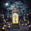 Halloween Snow Globe Lantern, Spooky Ghost Halloween Decor, Plug-in & Battery Operated Snow Globes for Halloween Decorations Indoor by CozyNest Decor