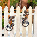 LIFFY Metal Lizard Gecko Wall Art - 2 Pack 15 Inch Metal Wall Decor, Lizard Outdoor Hanging Glass Sculpture Decoration for Yard Garden Art, Patio Fence Home, Unique Gift Ideas by GreenHaven Gardens