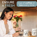 Coffee Tea and Sugar Ceramic Canister Set - 3-Piece Airtight Kitchen Canisters for Countertop - Coffee Bar Container Set by CozyNest Decor