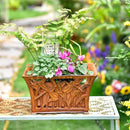 Sungmor Heavy Duty Cast Iron Planter Basket w/Non-Woven Growing Bag, Unique Shape & Beautiful Pattern Design, Hollow Orchid Flower Pot Garden Tools Holder, Full Rusted French Country Decor Container by CozyNest Decor