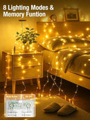 btfarm 4 Pack Fairy Lights Battery Operated with Timer, 16.4 FT 50 LED Twinkle String Lights 8 Modes Dimmable Waterproof Silver Wire for Indoor Bedroom Christmas Party Wedding Decorations, Warm White by CozyNest Decor
