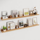 Picture Ledge Shelf, 48 Inch Long Floating Shelves for Wall, Nursery Bookshelf for Storage with Lip, Rustic Elm Wood Photo Ledge Shelves for Bedroom, Living Room, Kitchen (Natural, 48in Set of 2) by TinyTreasures Baby Boutique