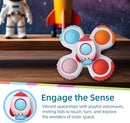 LiKee Strong Suction Cup Fidget Rotating Sensory Bath Toys for Baby 12 18 Months Airplane Car Travel Table & Window Toys for 1 2 Years Old Toddler Boys and Girls (Space-1) by TinyTreasures Baby Boutique