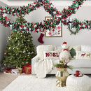 50 Feet Green Red Christmas Metallic Tinsel Twist Hanging Garland with Snowflake for Home Mantle Xmas Tree Staircase Railing New Year Holiday Party Indoor Outdoor Decorations by CozyNest Decor