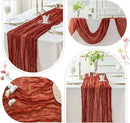 Sioloc Terracotta Table Cloth Cheesecloth Table Runner 10ft Rustic for Tea Wedding Party Baby Bridal Centerpiece Fall Decor for Home Halloween Thanksgiving by CozyNest Decor