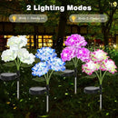 4 Pack Solar Garden Lights, Solar Flowers Lights with 4 Blooming Hydrangea Flowers, Waterproof Solar Lights Outdoor for Yard Porch Patio Backyard Pathway Gardening, 2 Lighting Modes, Colorful by GreenHaven Gardens