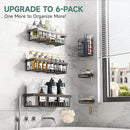 Veken Rustproof & Waterproof Shower Caddy 6-Pack, No Drilling Adhesive Shelves Rack with Soap Holder, Large Capacity Bathroom Organizers and Storage, Wall-Mounted Kitchen & Home Decor by CozyNest Decor