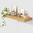 Deep Floating Shelves for Wall | 36 Inch Wide x 12 Inch Deep Floating Shelves | 36W x 12D Rustic Oak Wide Wall Shelves | Bookshelf Laundry Shelf TV Shelf by CozyNest Decor