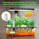Stainless Steel Hydroponics Growing System kit Indoor Garden: 15 Pods Herb Garden with 24W Full Spectrum Grow Light, Hydroponic Gardening System with Silent Pump, Planting Height Up to 19.7" by GreenHaven Gardens