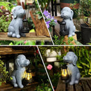 Solar Dog Statues for Garden Decorations Solar Garden Statues for Patio, Balcony, Yard Ornament Unique Housewarming Gifts Figurine Lights, Gray by GreenHaven Gardens