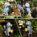 Solar Dog Statues for Garden Decorations Solar Garden Statues for Patio, Balcony, Yard Ornament Unique Housewarming Gifts Figurine Lights, Gray by GreenHaven Gardens