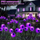 Halloween Decorations Outdoor Lights - 4 Pack 32LED Solar Halloween Scary Eyeball Pathway Lights Swaying by Wind, Waterproof Solar Halloween Stake Lights for Garden Porch Lawn Pathway (Purple) by GreenHaven Gardens