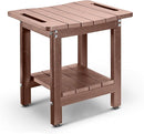 HDPE Shower Bench Seat Capacity 300LB, Waterproof Bathroom Stool with Side Carry Holes, Compact 16.8" L Design, Non-Slip Shower Seat for Elderly, Shaving Legs & Spa - Indoor/Outdoor Use(Brown) by TinyTreasures Baby Boutique