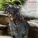 Alpine Corporation 16" Tall Indoor/Outdoor Patina Finish Piggyback Kids Yard Statue Decoration by GreenHaven Gardens