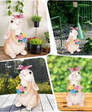 Vermeyen Solar Garden Statues Outdoor Decor-Yard Decorations for Patio,Balcony,Backyard,Lawn Ornaments-Easter Bunny Figurines with LED Light-Unique Birthday Gardening Gifts for Women,Mom,Grandma by CozyNest Decor