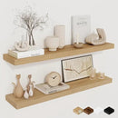 Fun Memories Floating Shelves for Wall, 32" Rustic Wood Deep Wall Mounted Shelves with Invisible Brackets for Decor & Storage, Floating Shelf for Living Room, Bathroom (Oak, Set of 2) by CozyNest Decor