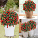 Artificial Red Rose Topiary Ball Tree 25" with Ground Spike, Set of 2 Artificial Boxwood Bushes for Faux Shrubs, Fake Evergreen Faux Plant for Indoor Outdoor Porch Garden -UV Resistant–Fade-Proof by GreenHaven Gardens