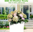 FENCY Set of 2 Tall Planters for Outdoor Plants, 24 Inch Large Tapered Pots with Drainage Trays, Weather-Resistant Plastic Plant Containers for Patio, Porch, Garden, Front Door Decor,White by CozyNest Decor