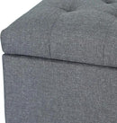 Joveco Storage Ottoman Bench Rectangular Fabric Organization Foot Rest, 24 Inch Modern Tufted Bedroom Foot Stool and Seat for Entryway, Bedroom, Living Room