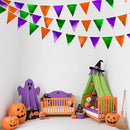 Halloween Party Decorations Metallic Fabric Green Orange Purple Triangle Pennant Banner Flag Bunting for Trick or Treat Spooky Hey Boo Happy Halloween Holiday Birthday Baby Shower Party Supplies by GreenHaven Gardens