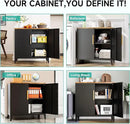 SISESOL Black Storage Cabinet with Doors and Shelves,30 inch Pantry Cabinet Sideboard with Leg,Small Accent Cabinets with Storage,Side Floor Cabinets for Home,Kitchen,Coffee Bar,Dining/Living Room by CozyNest Decor