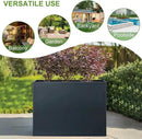 BAYN Metal Rectangular Planter Box Tall Planters for Outdoor Plants Modern Heavy Duty with Drainage Holes for Outside Indoor Patio Deck - Grey, 32”x 12”x 24” by CozyNest Decor